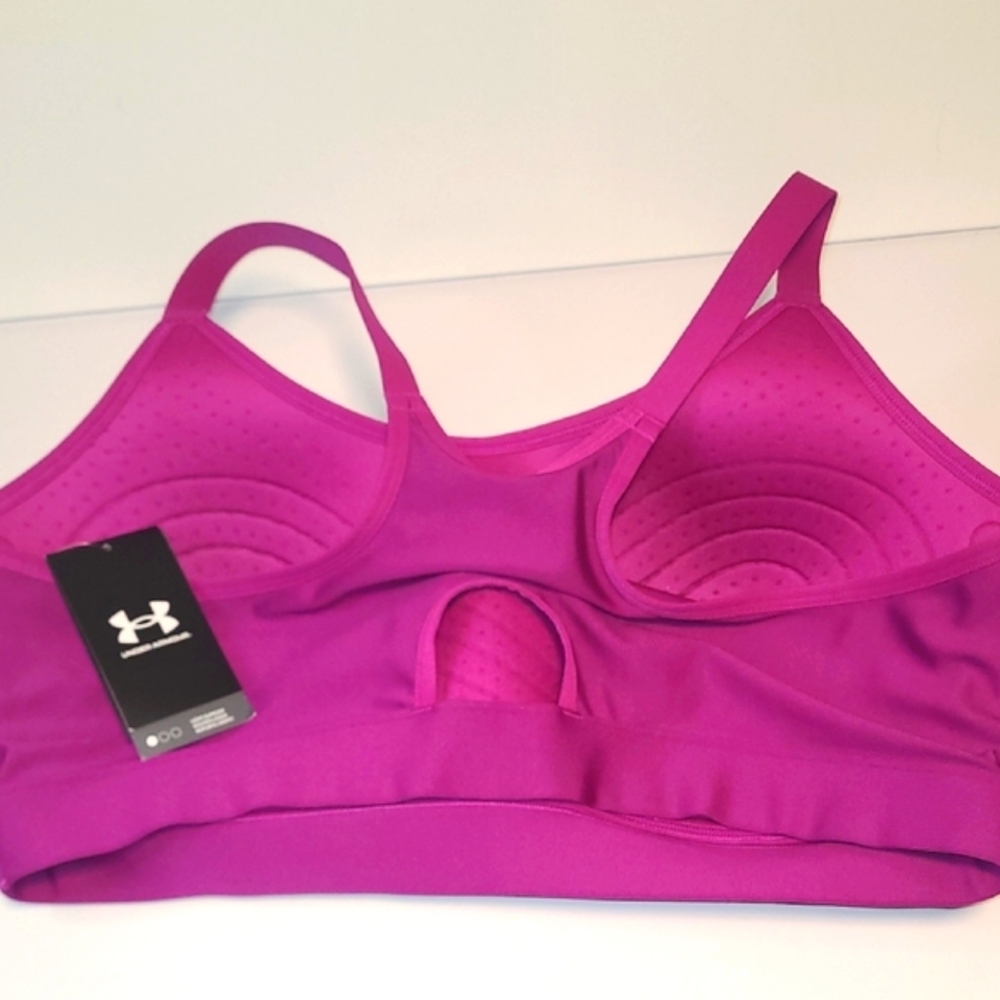 Under Armour Women's Vibrant Magenta Sports Bra - Picture 2 of 4